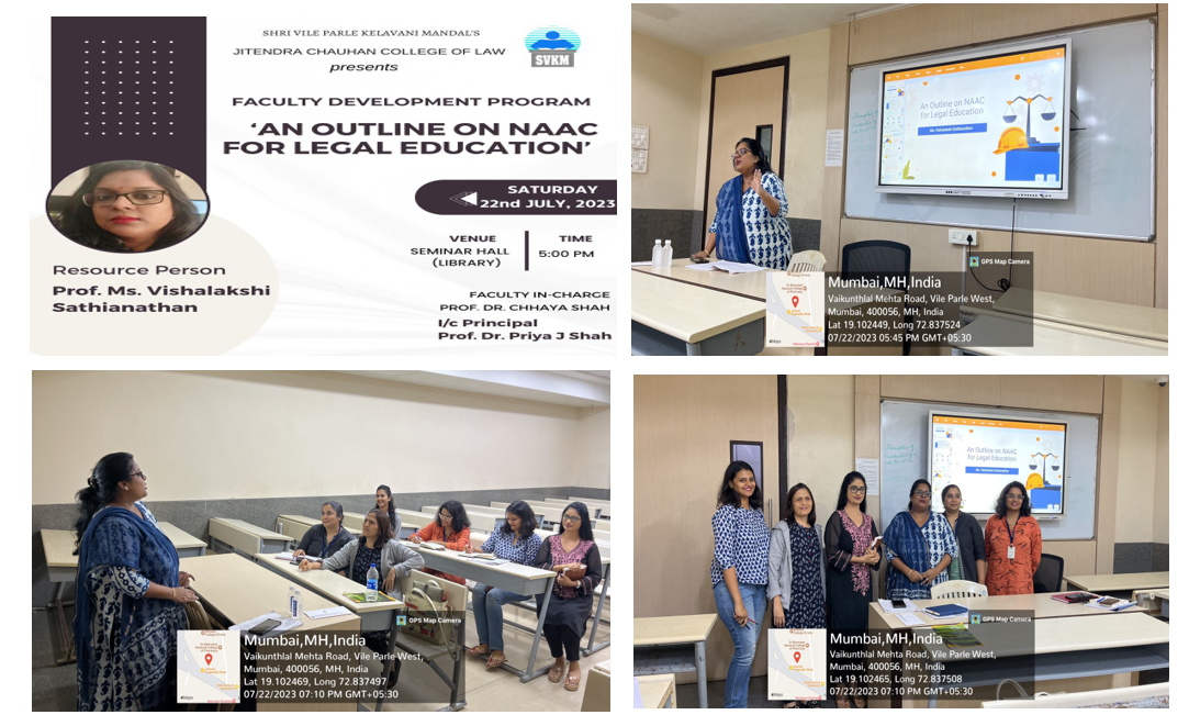 Faculty Development Program on  ‘An Outline on NAAC for Legal Education’
