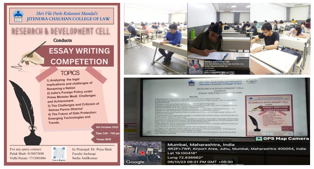 ESSAY WRITING COMPETITION ORGANISED BY RESEARCH & DEVELOPMENT CELL